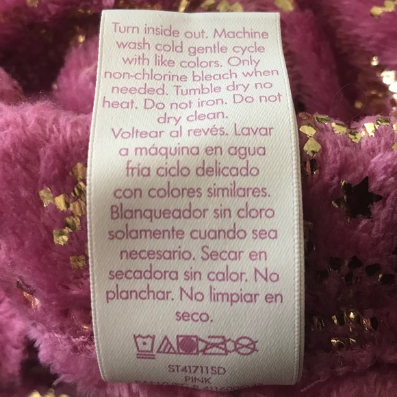 Secret Treasures fluffy pink pull-on sleep pants with gold snowflake pattern (L) - Picture 10 of 16